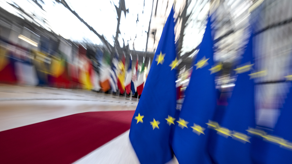 Lippuja Europa-talossa Brysselissä.