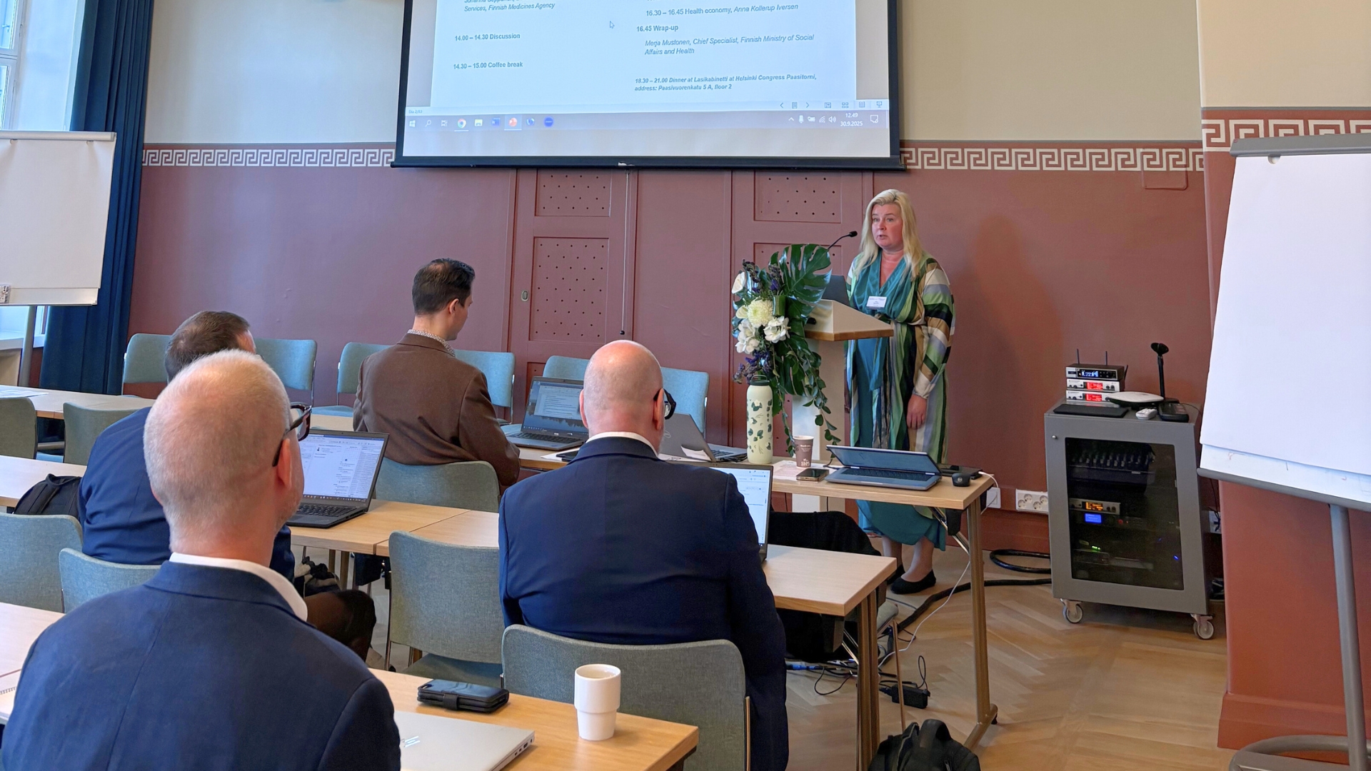 Merja Mustonen from the Biotechnology and Medicines Unit at the Finnish Ministry of Social Affairs and Health is speaking.