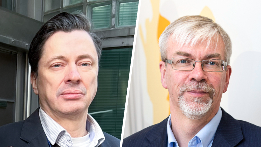 Kuvassa ovat kolumnin kirjoittajat, erityisasiantuntijat Andrei Lauren ja Teemupekka Virtanen sosiaali- ja terveysministeriöstä.