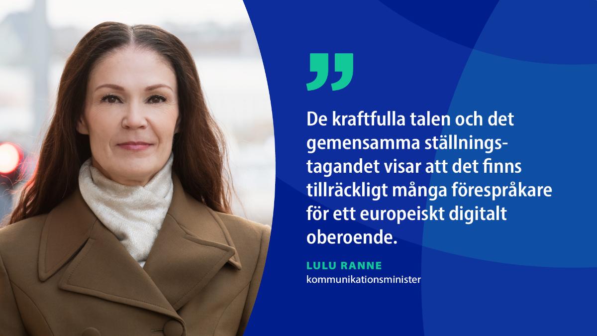 Liikenne- ja viestintäministeri Lulu Ranne.