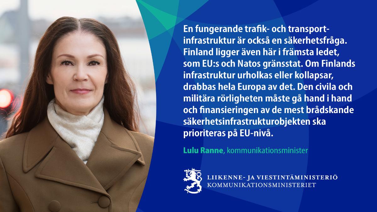 Liikenne- ja viestintäministeri Lulu Ranne.