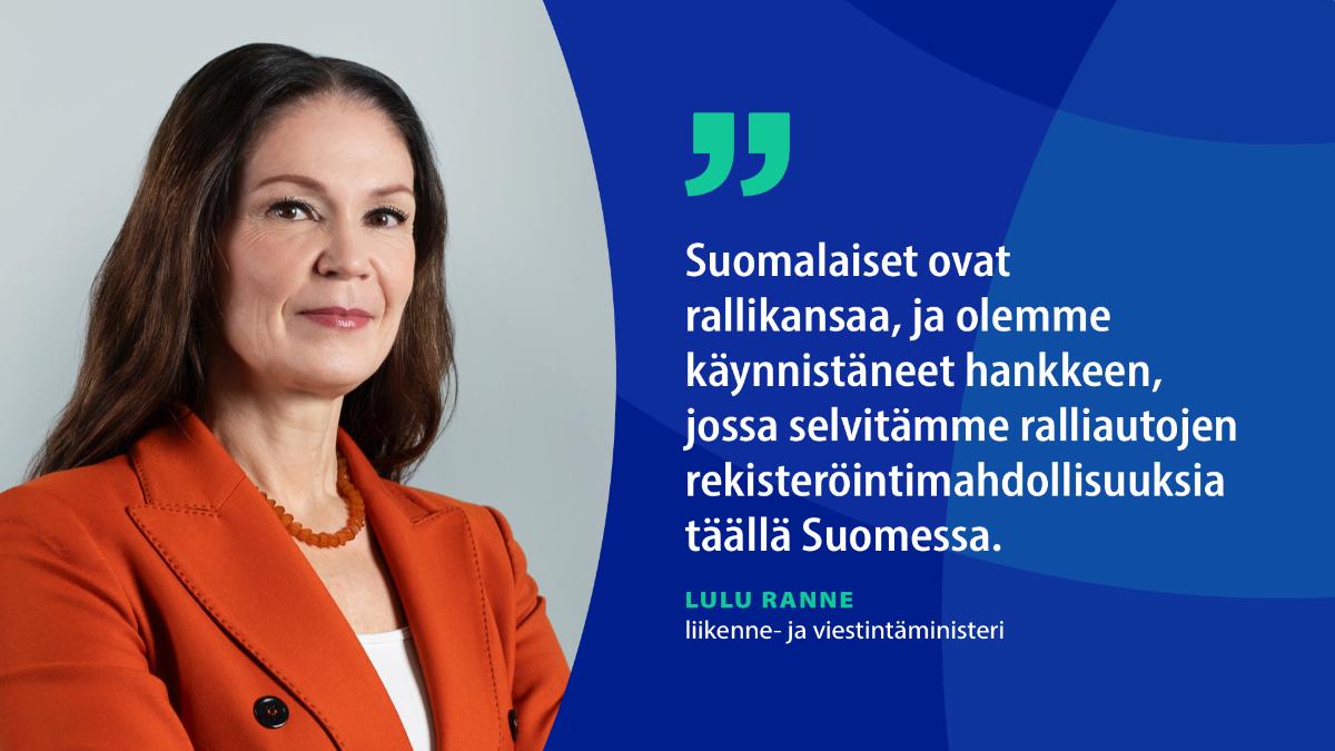 Liikenne- ja viestintäministeri Lulu Ranne.