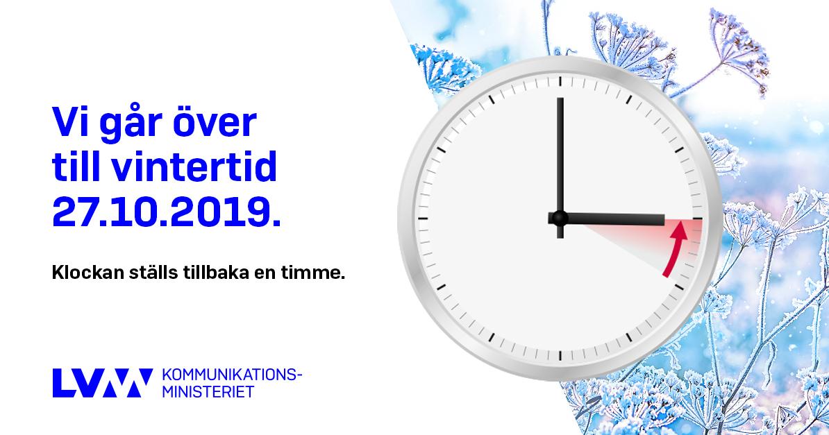 Klockan ställs om till vintertid söndagen den 27.10.2019 (Bild: KM)
