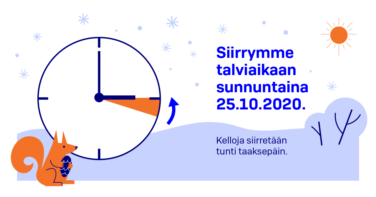 Siirrymme talviaikaan 25.10.2020, kuvituskuva (Kuva: LVM)