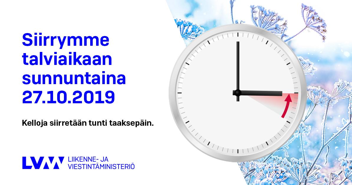 Siirtyminen talviaikaan 27.10.2019 (Kuva: LVM)