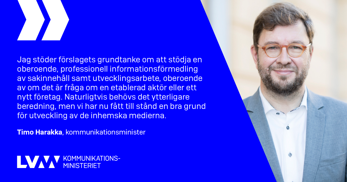 Kommunikationsminister Timo Harakka (Foto: KM, Statsrådet/ Laura Kotilainen)