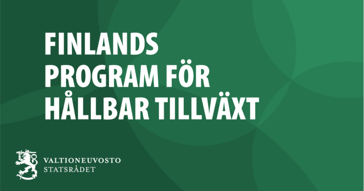Finlands program för hållbar tillväxt (Bild: Finansministeriet)
