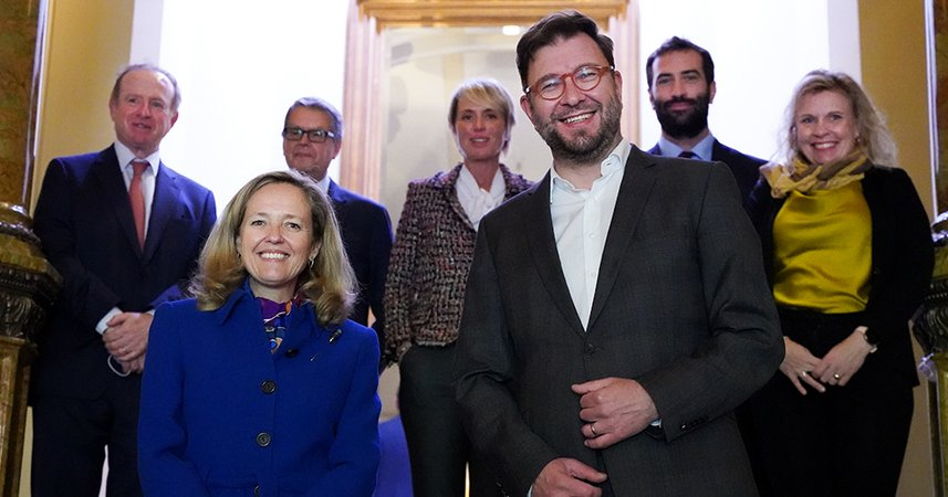 Minister Nadia Calviño and Minister Timo Harakka (Photo: Ministry of Transport and Communications)
