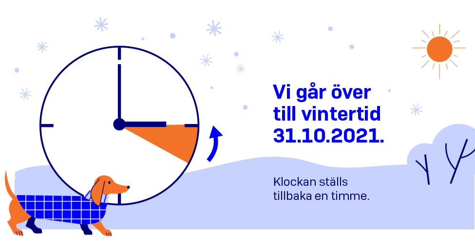 Vi går över till vintertid 31.10.2021 (Bild: KM).