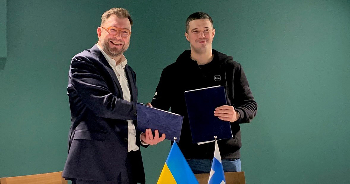 Minister of Transport and Communications of Finland Timo Harakka and Vice Prime Minister of Ukraine and Minister of Digital Transformation Mykhailo Fedorov (Photo: Ministry of Transport and Communications)