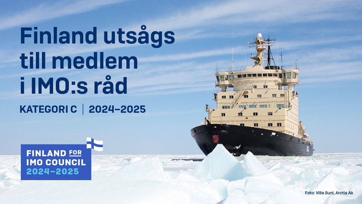 Kuvassa keltainen jäänmurtaja ja teksti 