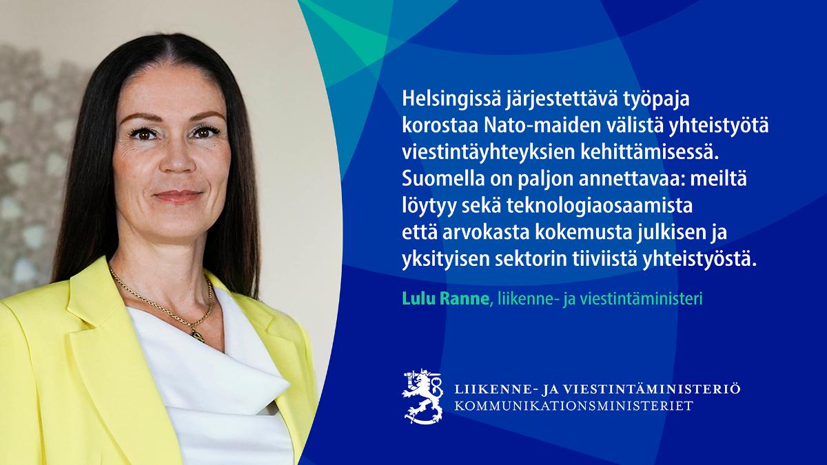 Liikenne- ja viestintäministeri Lulu Ranne