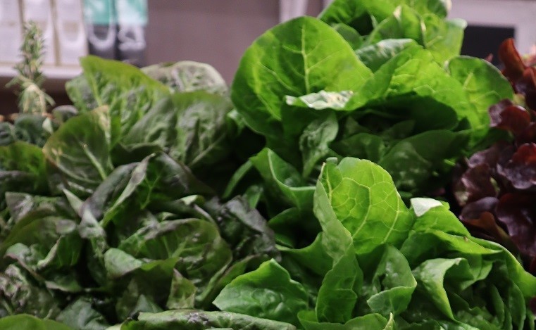 Vihanneksia kauppahallin myyntitiskissä