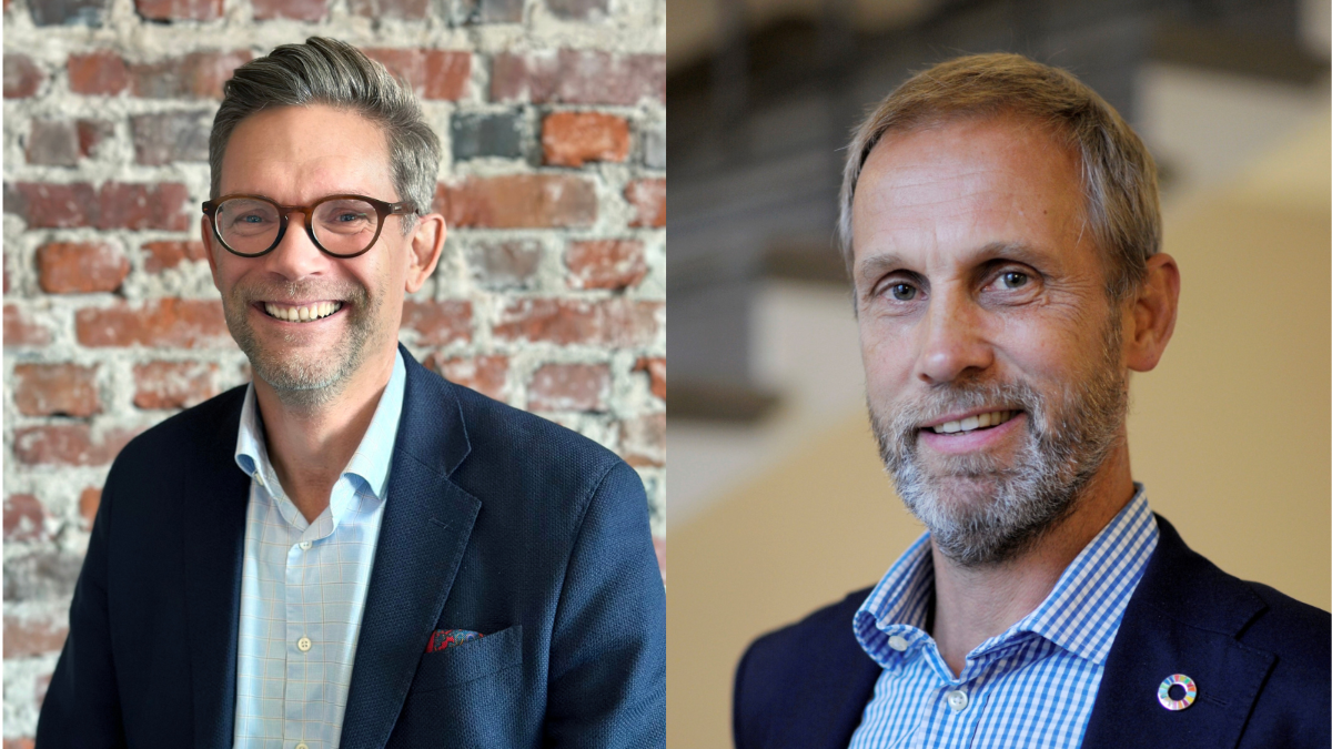 Kuvassa kaksi henkilöä: Jonas Liimatta ja Sebastian Hielm.