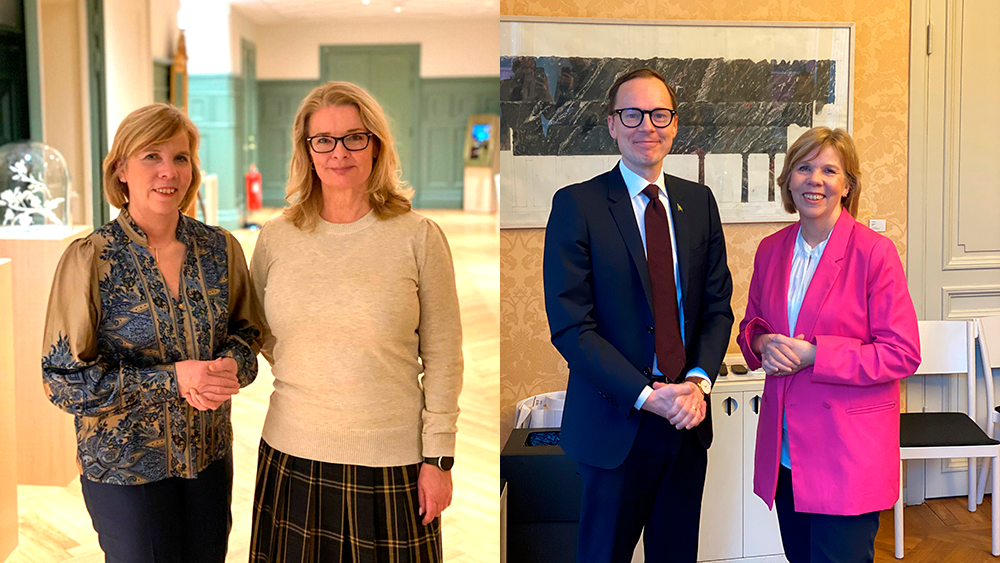 Opetusministeri Anna-Maja Henriksson, kouluministeri Lotta Edholm sekä koulutusministeri Mats Persson.