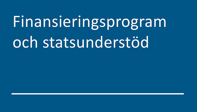 Finansieringsprogram och statsunderstöd -banner
