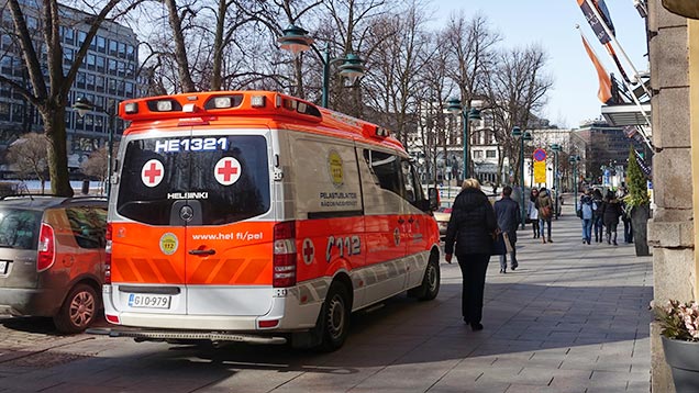 Ambulance on the street.
