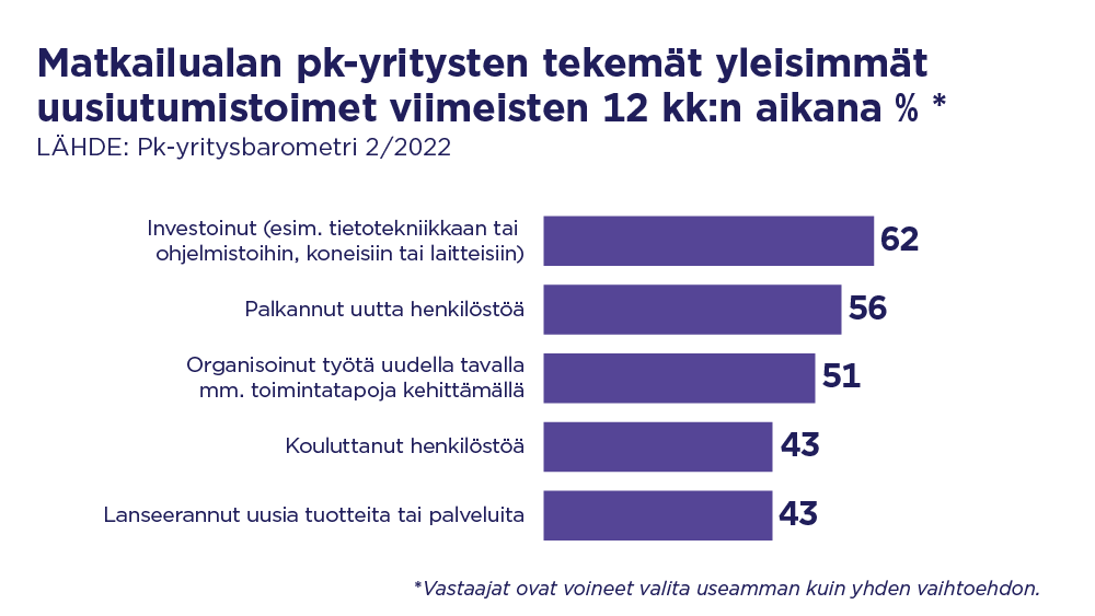matkailualan pk-yritysten uusiutumistoimet
