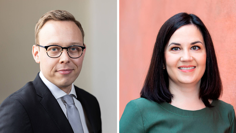 Minister of Employment Matias Marttinen and Minister of Social Security Sanni Grahn-Laasonen