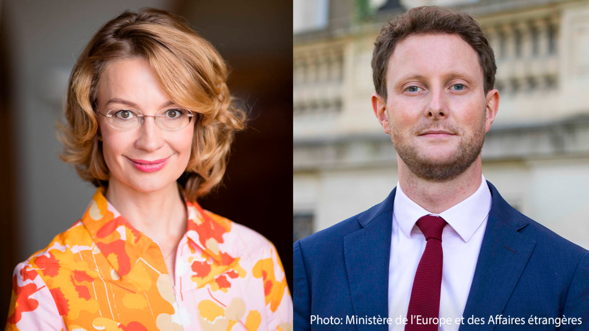 Eurooppaministeri Tytti Tuppurainen ja Ranskan eurooppaministeri Clément Beaune.
