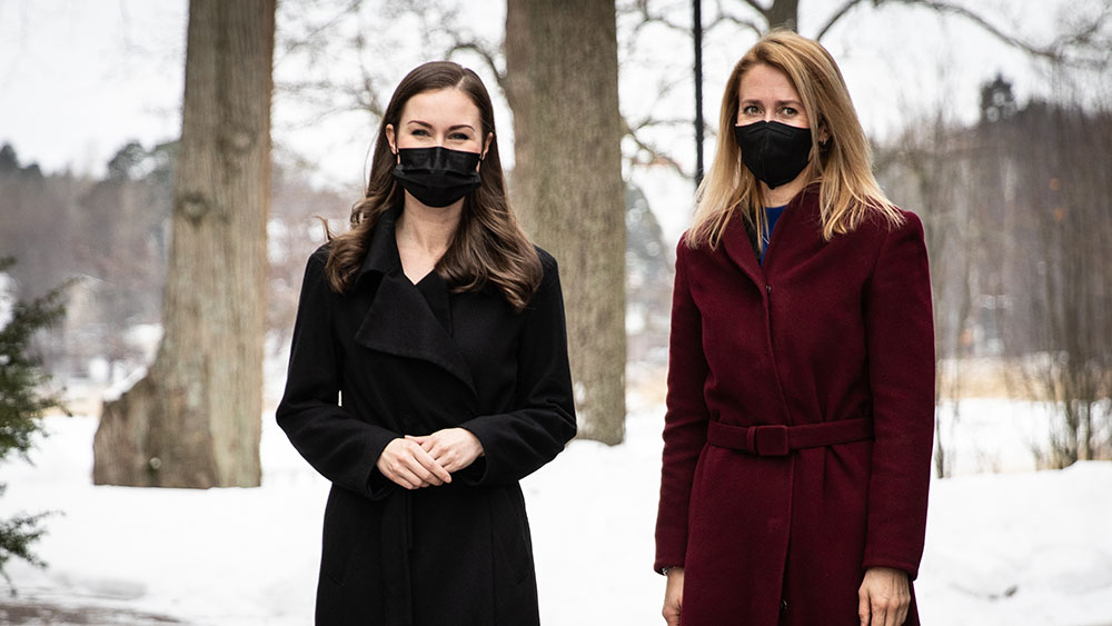 Prime Minister Sanna Marin and Estonian Prime Minister Kaja Kallas