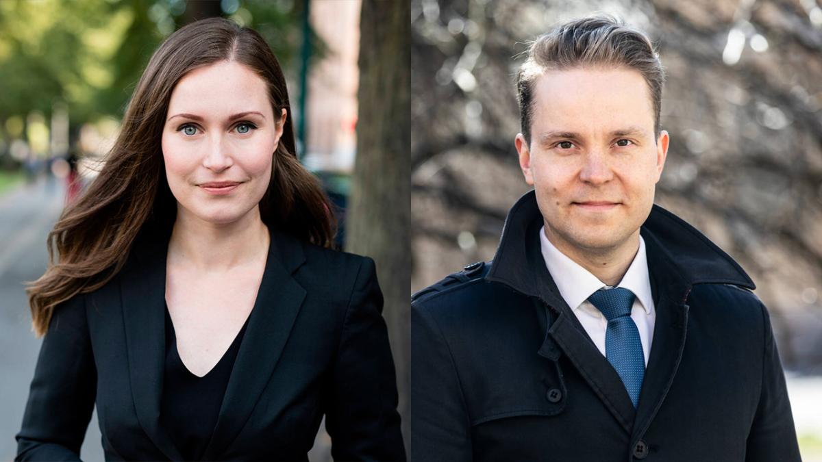 Pääministeri Marin ja tiede- ja kulttuuriministeri Honkonen