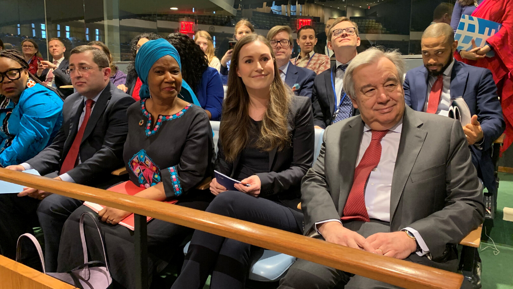 Pääministeri Marin ja YK:n pääsihteeri Anton Guterres