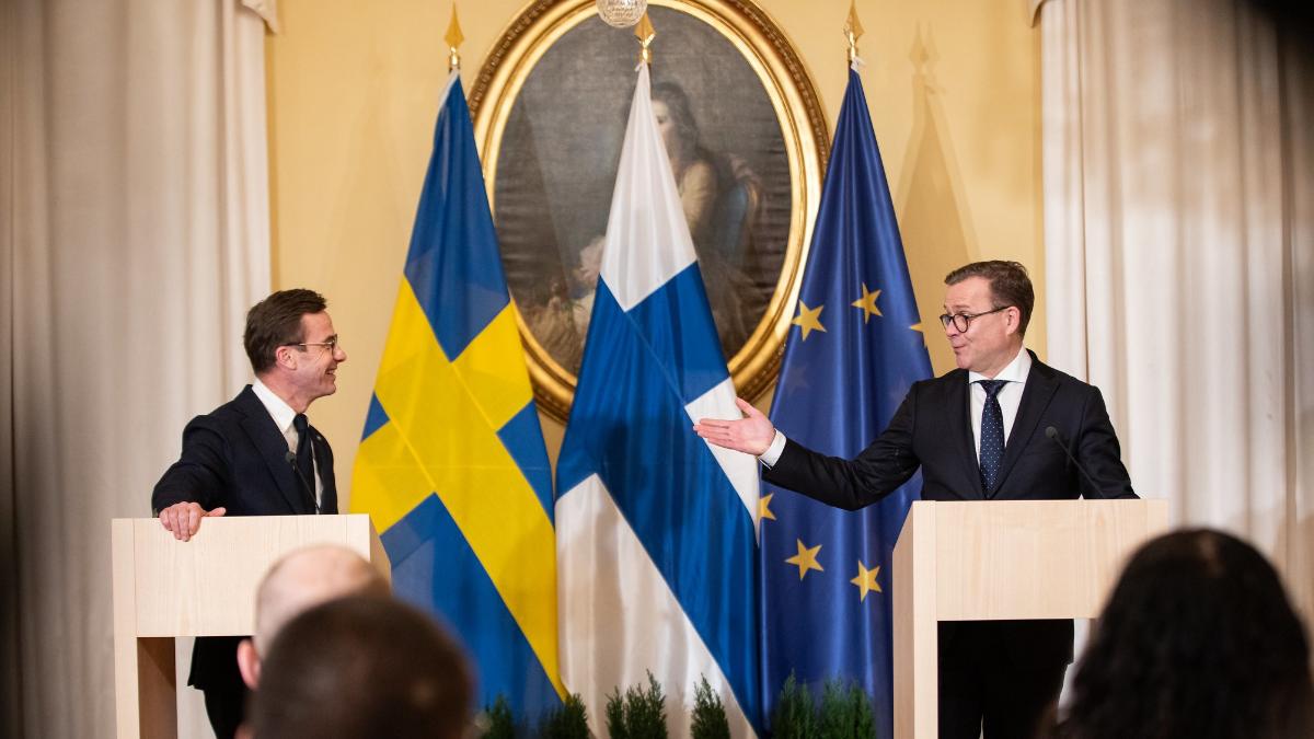 Prime Ministers Kristersson and Orpo in a press conference