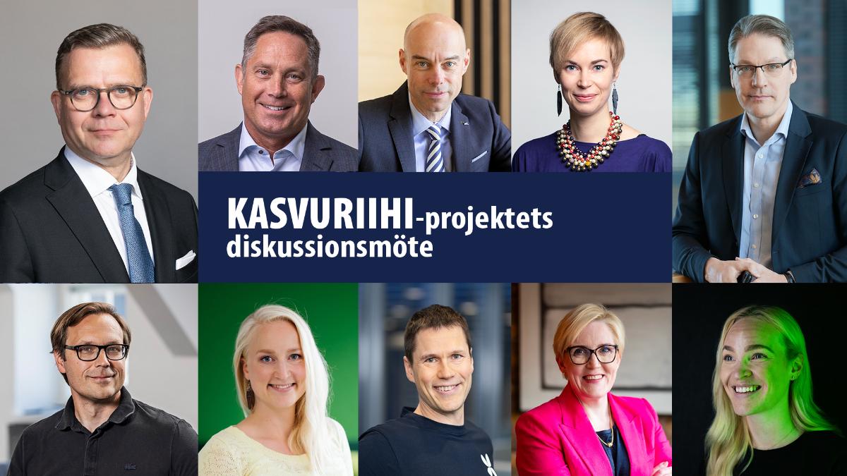 Kuvassa kasvuriihen puhujat