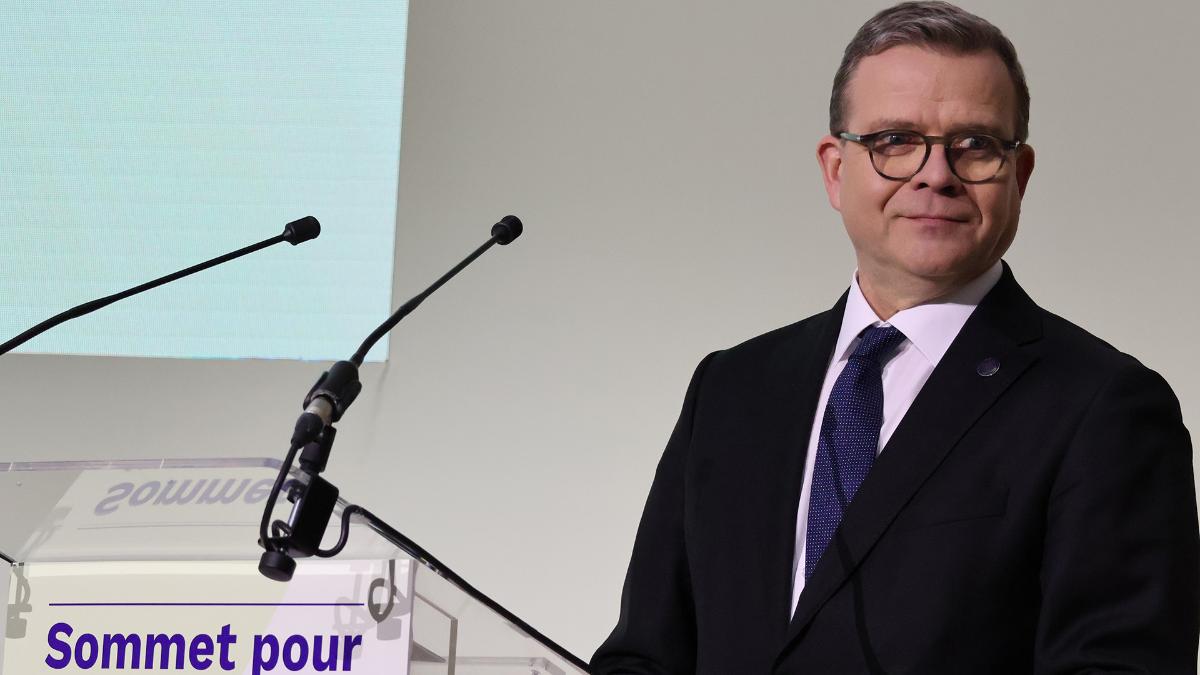 Prime Minister Orpo giving a speech at the Summit