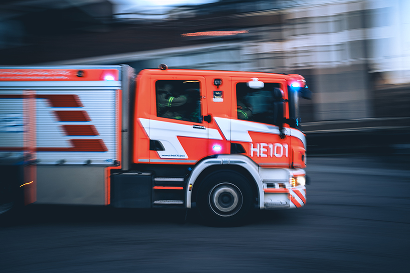 A rescue unit on the highway