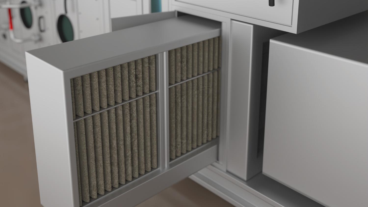 Ilmanvaihtokoneen suodatin.