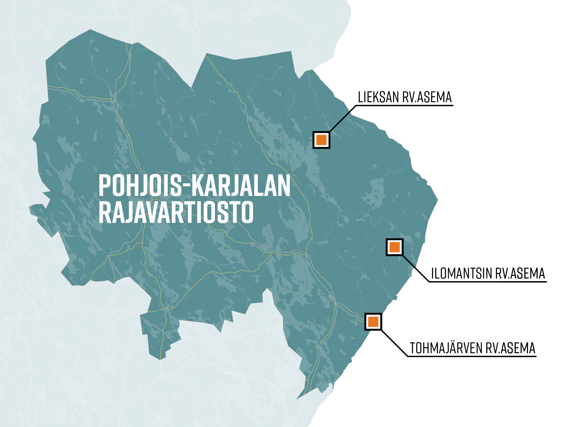 Map of the North Karelia Border Guard District.